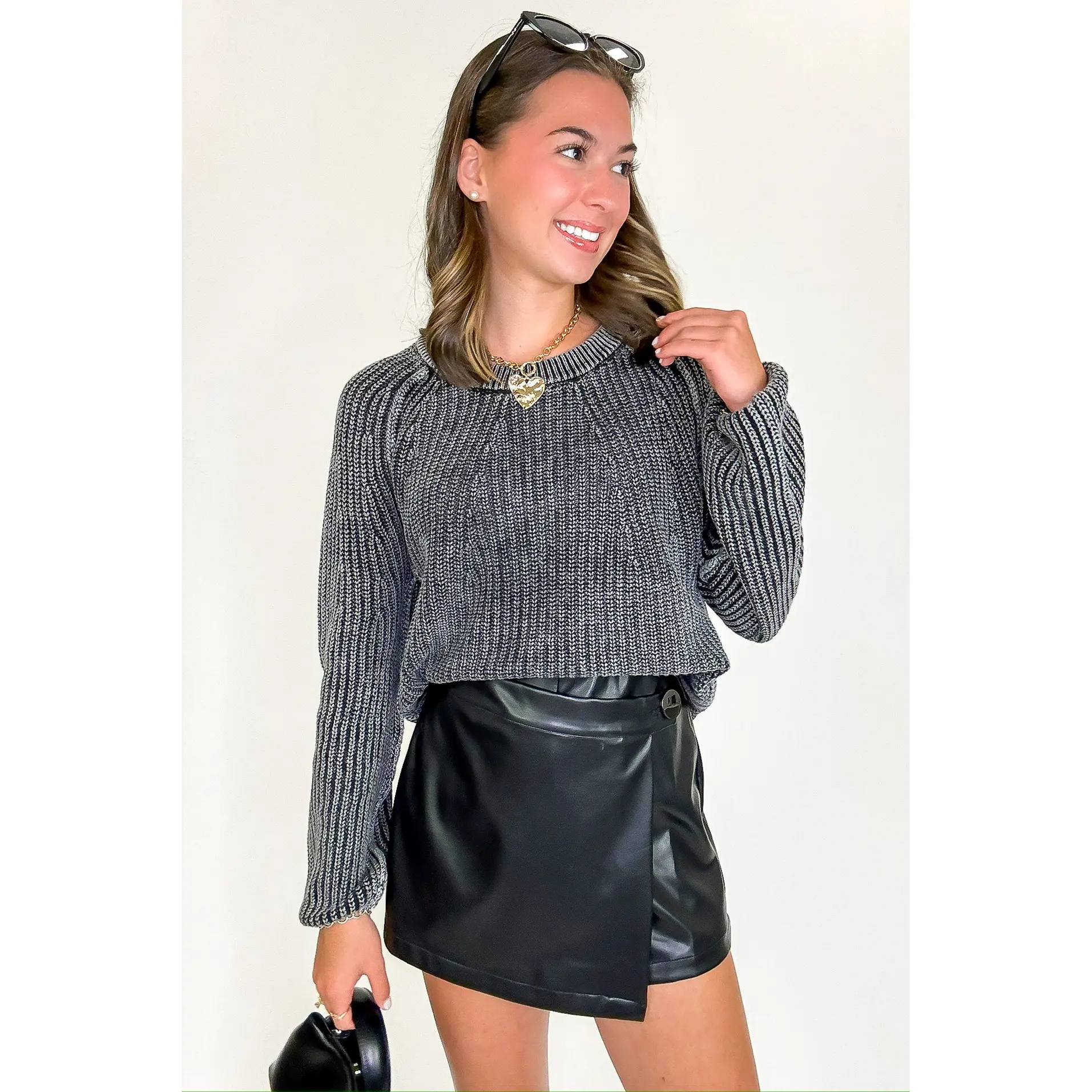 Fireside Stone Washed Round Neck Sweater - FINAL SALE