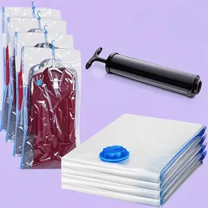 Space-Saving Vacuum Sealed Bags for Bedding & Clothes – 4 Pack with Hand Pump – Reusable Compression Storage for Travel, Moving & Organization – Durable Storage Solution for Blankets & Comforters Organiser Set Water Proof