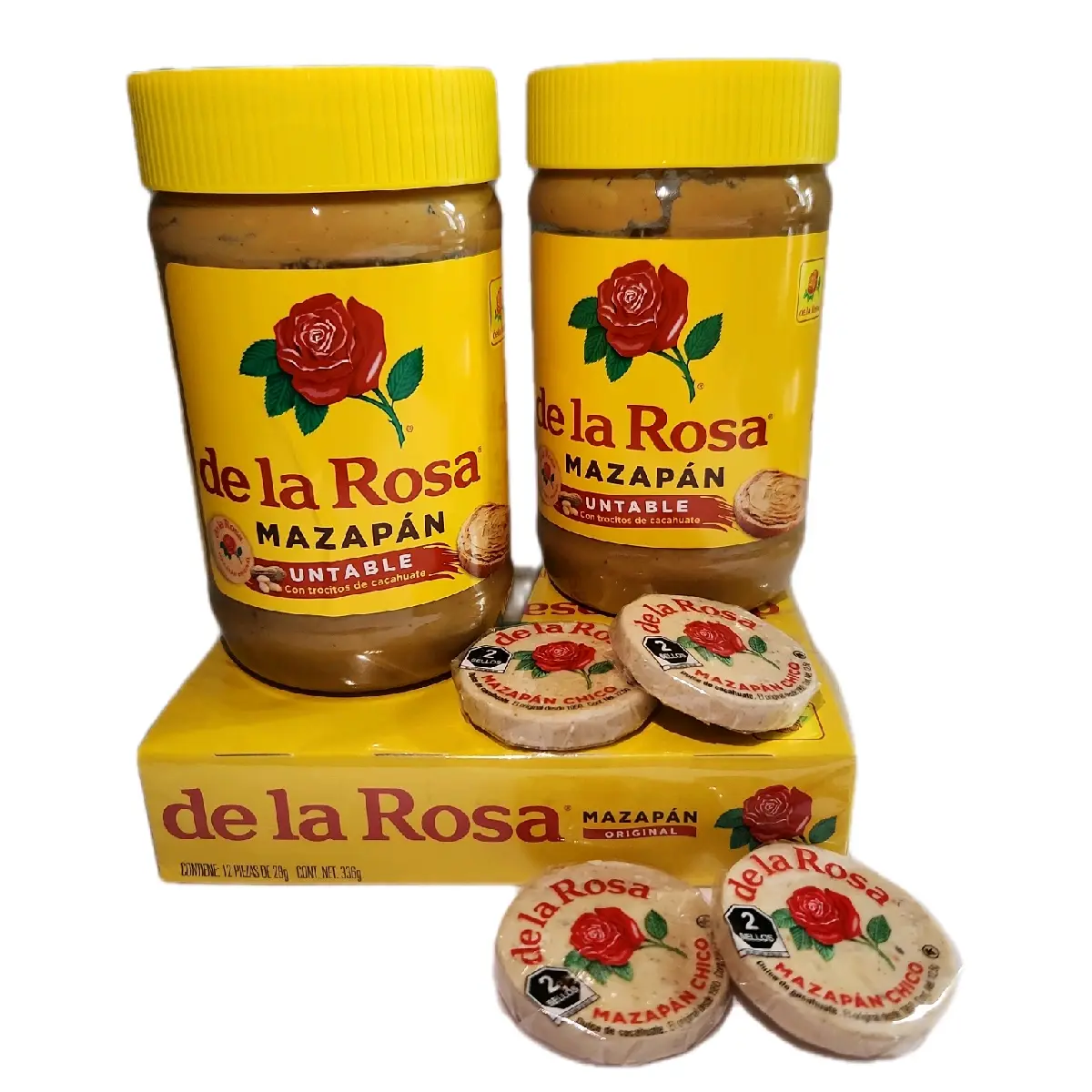 Mazapan Peanut butter spred with a box of 12ct Mazapan.