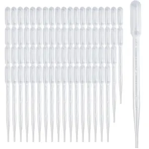 NEW!! Zkupanx 100 PCS 3ML Pipettes Dropper - Disposable Plastic Dropper Pipette for Accurate Liquid Transfer, Excellent Suction, Pipettes for Essential Oils, Resin, Crafts, Labs, Kids Activities, DIY Art