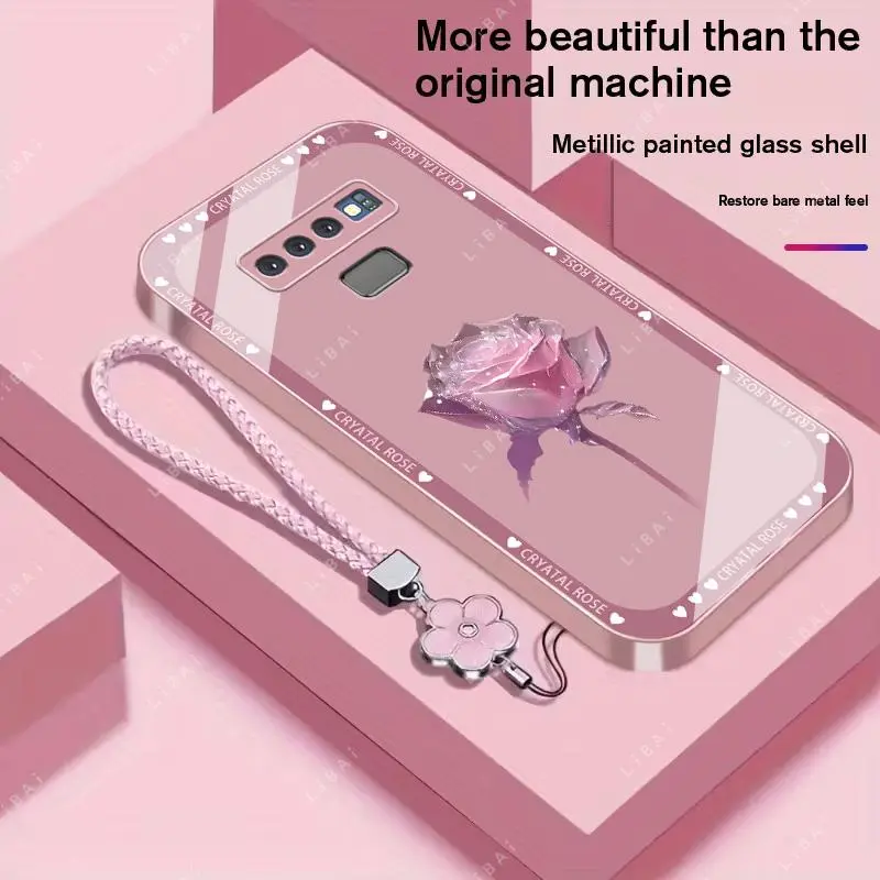 Suitable for [Galaxy Note9] Brand new premium phone case,  Free four-leaf clover lanyard，drop-proof and fingerprint-resistant，simple and elegant design，multiple colors available YM99