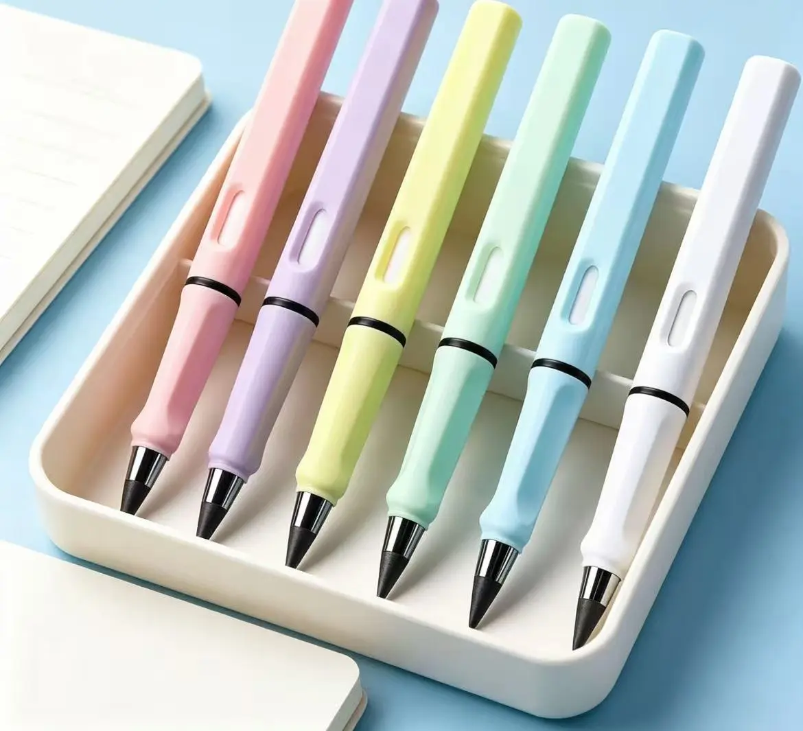 Inkless Eternal Pencil, Macaron Pastel Reusable No-Sharpen Erasable Writing Tool, 1-Pack for Office Note Taking, Sketching