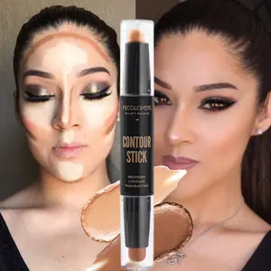 1PC 2-in-1 Contouring and Highlighting Stick, Universal Light/dark Color Available, Concealer Stick, Creamy Texture, Easy To Blend, Matte, Fashionable Cosmetics, Holiday Gift, Cream Bronzer Stick