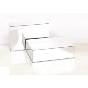 212 MAIN Rectangle Wall Mounted Mirror - 10x8 in Modern Linear Shoe Display Mirror, Home Decor Accessory with Reflection