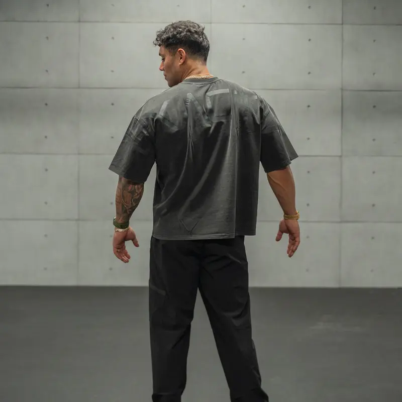 Big Logo Boxy Tee Washed Black