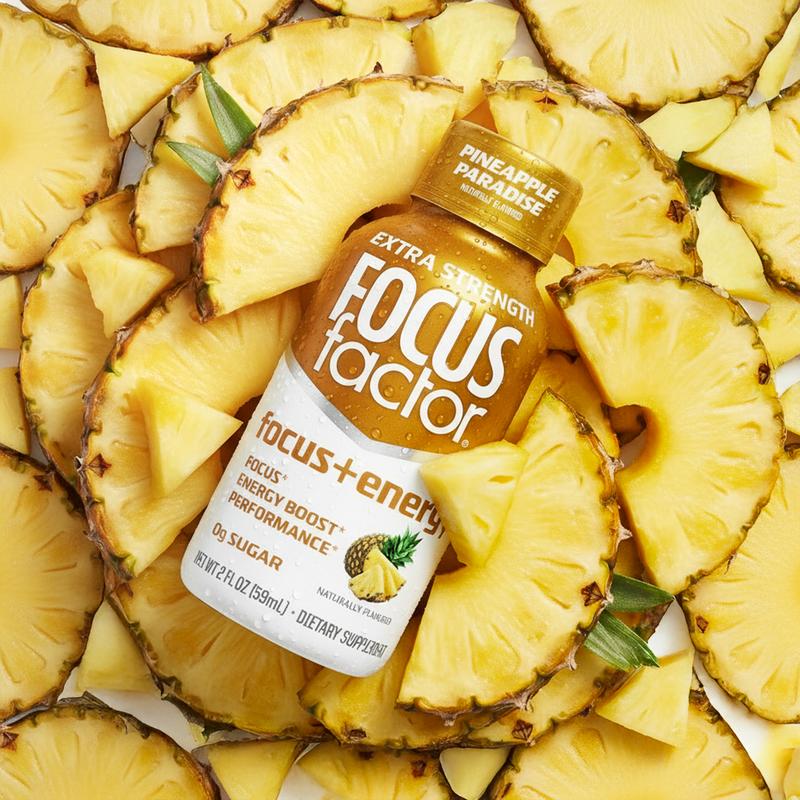 Focus Factor Focus + Energy Shots Extra Strength – Fast Focus, Intense Energy, Performance Support – Pack of 12 – 200mg Caffeine, Nootropics & B-Vitamins