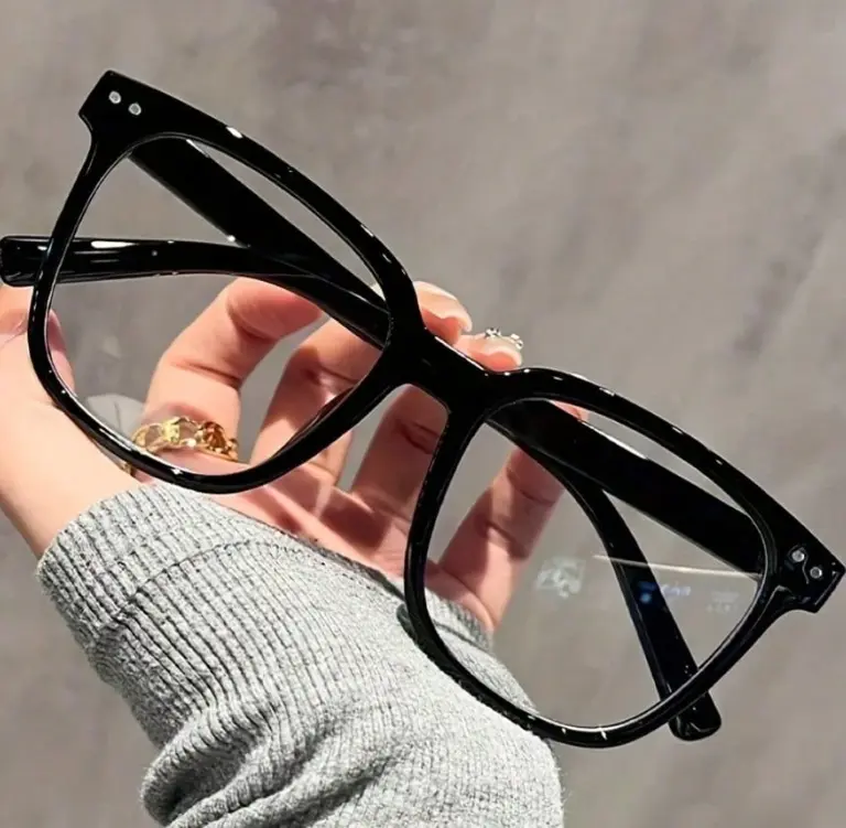 1pc Oversized Square Eyeglasses Frame - Black, Non-Prescription Casual Fashion Glasses, Face-Flattering Decorative Accessories for Women, Square Eyeglasses Frame
