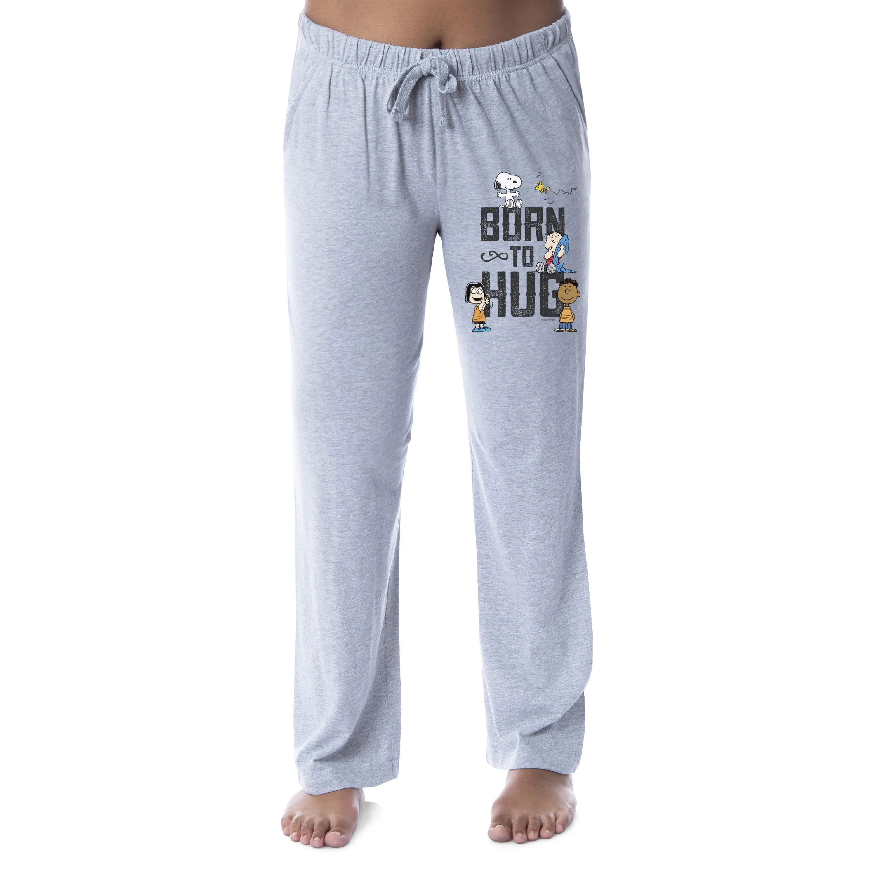 Peanuts Womens' Snoopy Charlie Brown Born To Hug Sleep Pajama Pants