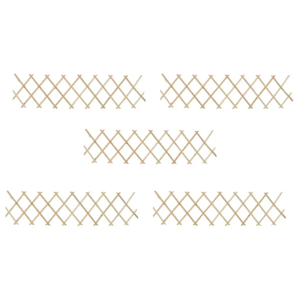 vidaXL Trellis Fences 5 Pcs, Garden Trellis for Climbing Hanging, Lattice Fence for Outdoor Balcony Patio, Plant Support, Firwood 70.9"x11.8 47239