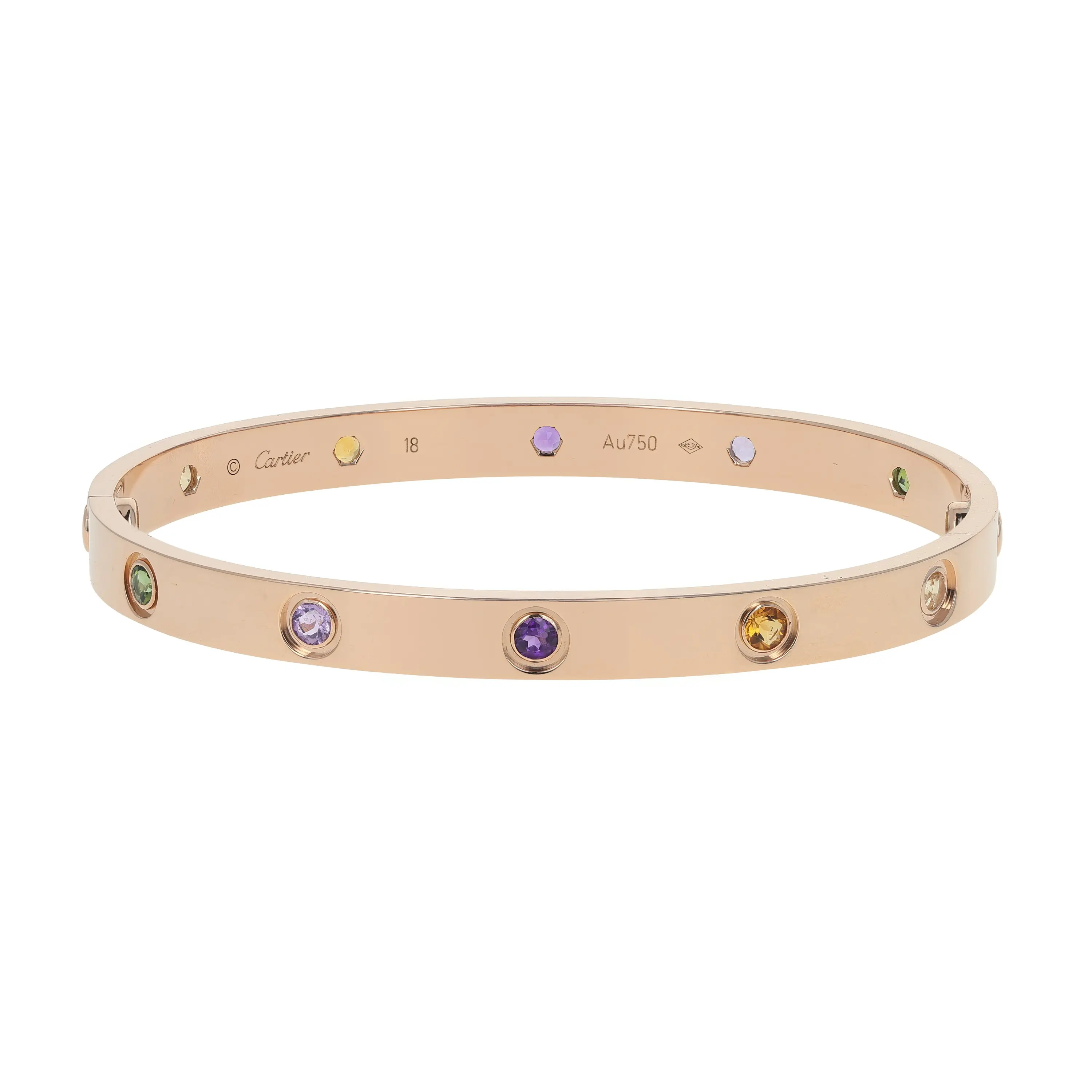 Pre-owned Cartier Love Bangle Bracelet Size 18