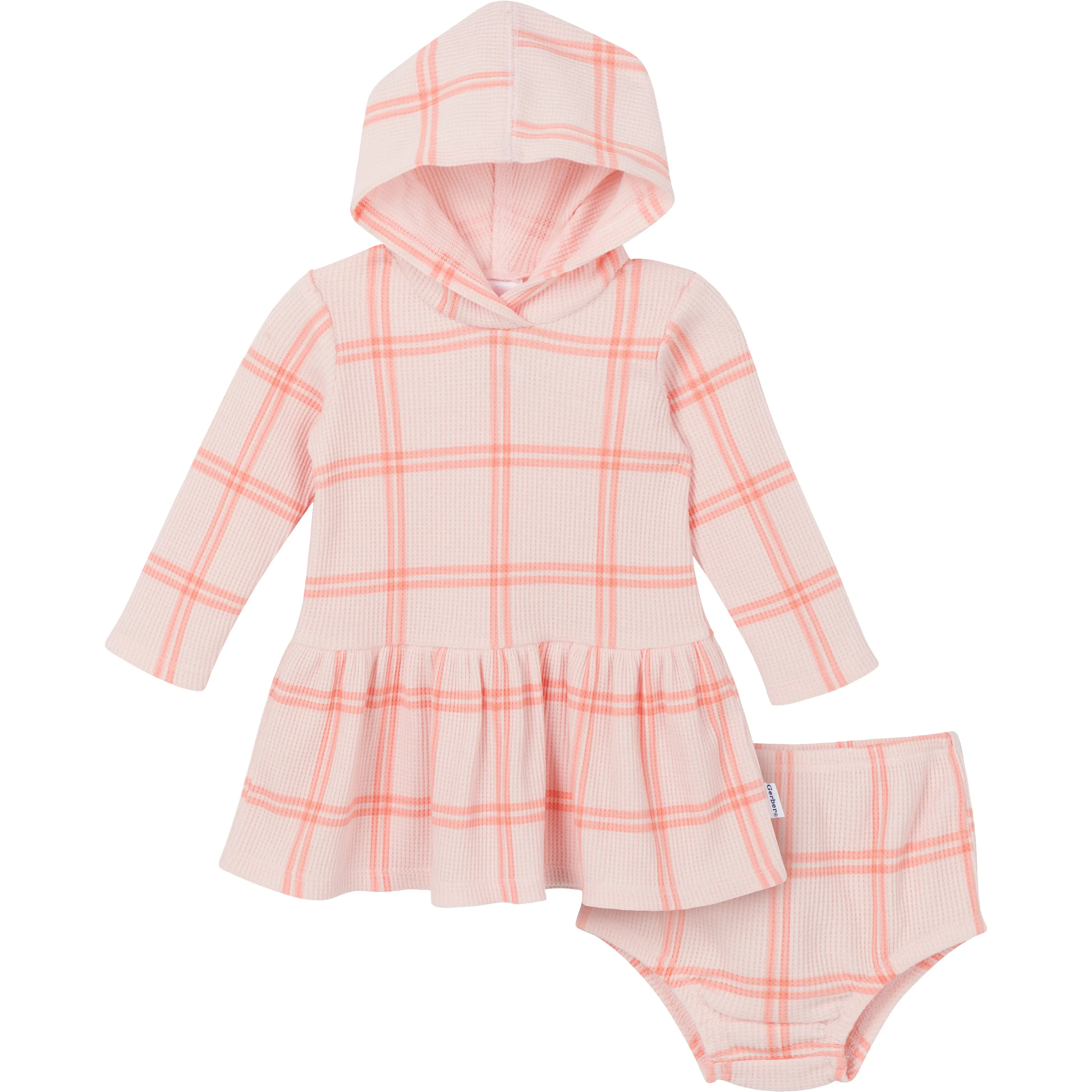 Baby Girls Long Sleeve Dress and Diaper Cover Set, 2 Piece