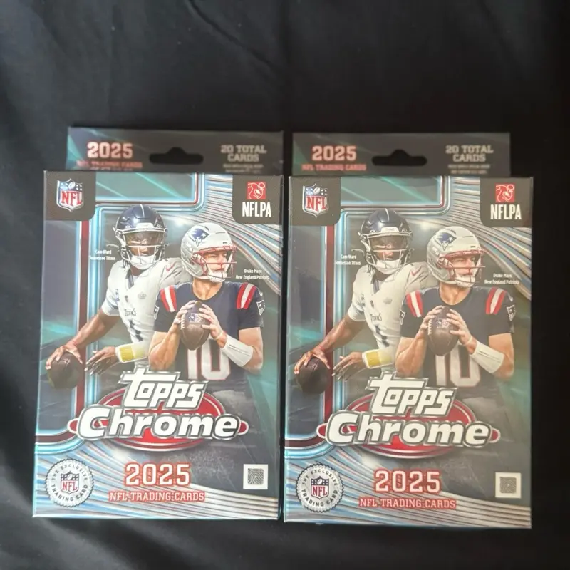 Topps 2025 Chrome NFL Trading Cards - 20 Total Cards per Pack - Official NFLPA Licensed Product
