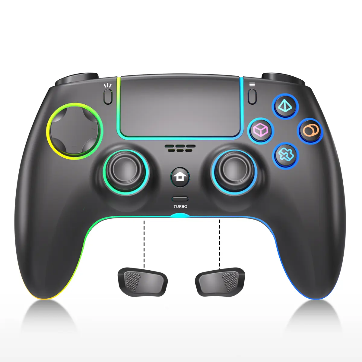 YUYIU PS5 Wireless Pro Controller With 3.5mm Audio Jack, Bluetooth5.0,Touch Pad, Six Axis Motion Control, Charging Cable game stick
