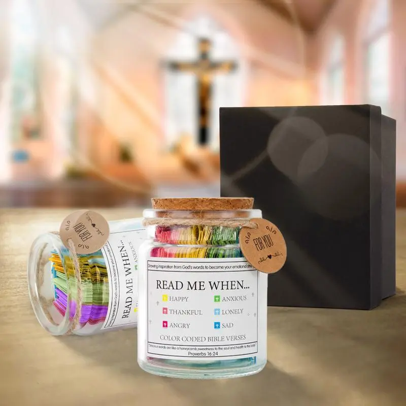 Bible Verse Jar-Glass Bible Jar with 90 Scripture Prayer Cards for Daily Strength&Inspiration,Church Baptisms Inspirational Christian Gifts for Women,Father's Day Gift,Family Faith,Easter,Christmas,Birthday&Graduation Gifts-Prayer and Hope Jar