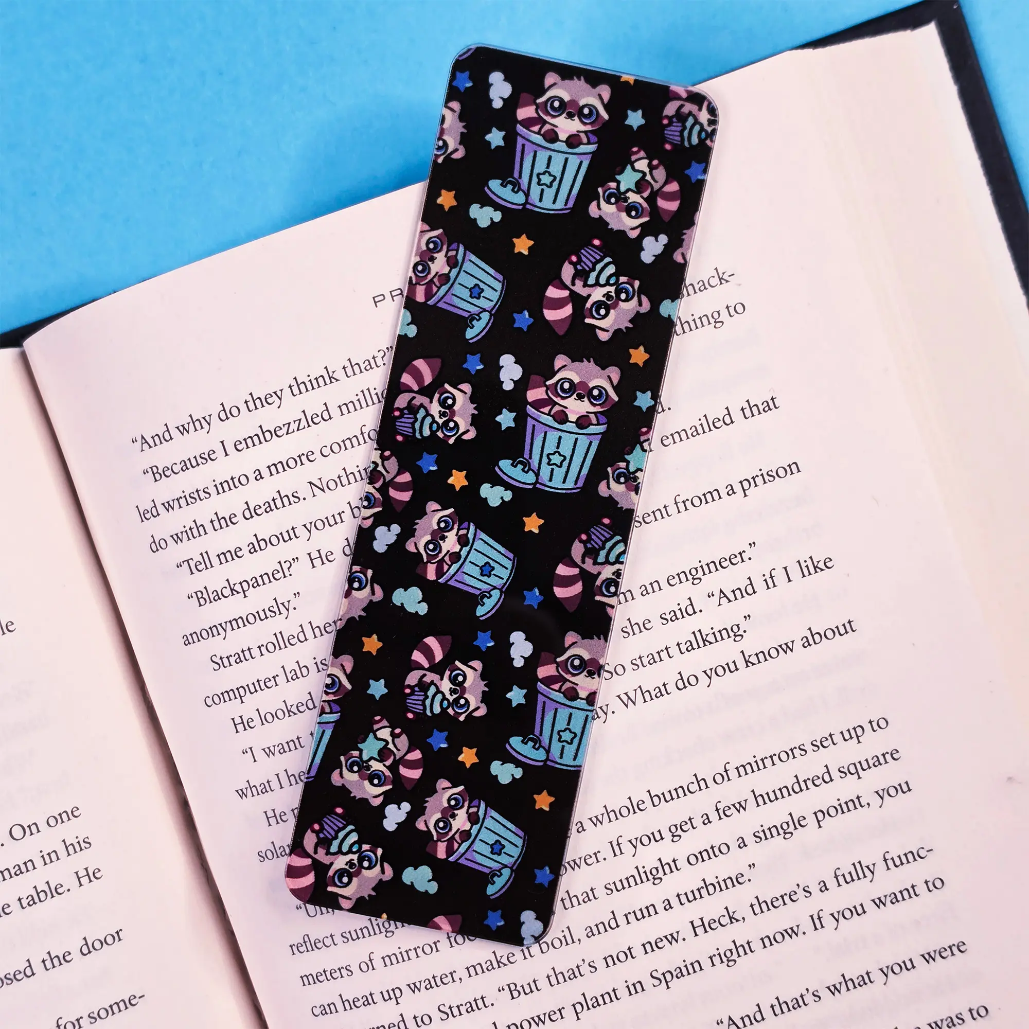 Cutesy Trash Panda - UV Printed Acrylic Bookmark