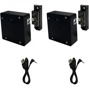 RFID Lock Electronic Cabinet Lock, Hidden DIY Lock with USB Cable for Wooden Cabinet Drawer Locker Cupboard (2 Pack)
