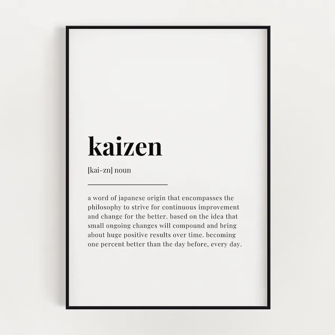 Kaizen Definition Print, Kaizen Definition Poster No Frame