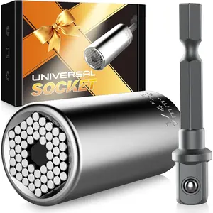 Christmas Gifts Stocking Stuffers for Men,  Super Universal Socket Tools Gifts for Him, Professional 7mm-19mm Tool Sets with Power Drill Adapter, Cool Gadgets for Him,Dad,Grandpa,Boyfriend