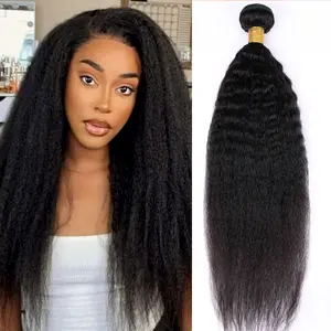 Msgem Hair Kinky Straight 100% Human Hair Bundles 12A Yaki Straight Remy Hair 12-32 Inch 1 Pcs Lot Weave Extensions No Chemical #SummerVibes