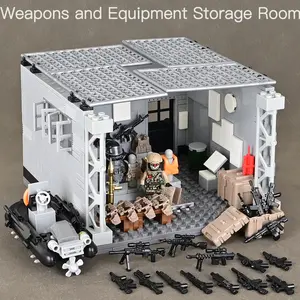 Military Series Weapon Storage Room, Fast Boat Special Police Building Blocks, Special Forces Toy DIY Children Assembly, Blocks Set