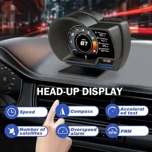 P6 Obm2+GPS Car Head-Up Display, Speed Alarm Vehicle Data Monitor, Real-Time Diagnosis Obdii Scanner, Automatic Color LCD Screen
