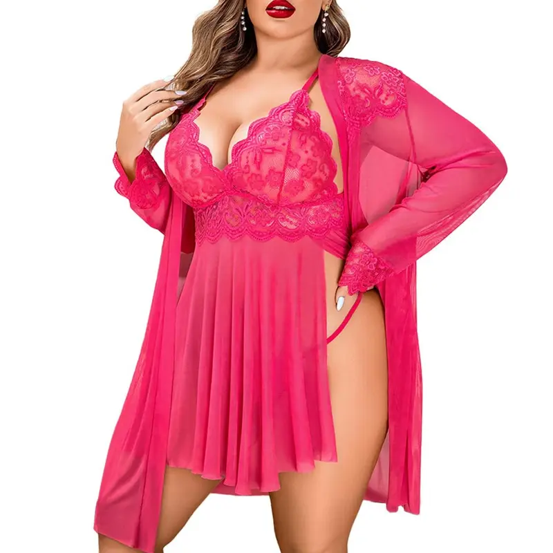 Avidlove Women Charming Lingerie Set 2 Piece Plus Size Sleepwear Women's  Nightgowns Lace Chemise Lingerie