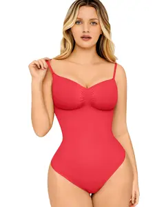 FeelinGirl Seamless Covered Bust Jumpsuit Thong Bodysuit Fit Womenswear Shaper Comfort Basic Shapewear