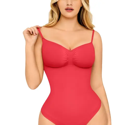 FeelinGirl Seamless Covered Bust Jumpsuit Thong Bodysuit Fit Womenswear Shaper Comfort Basic Shapewear