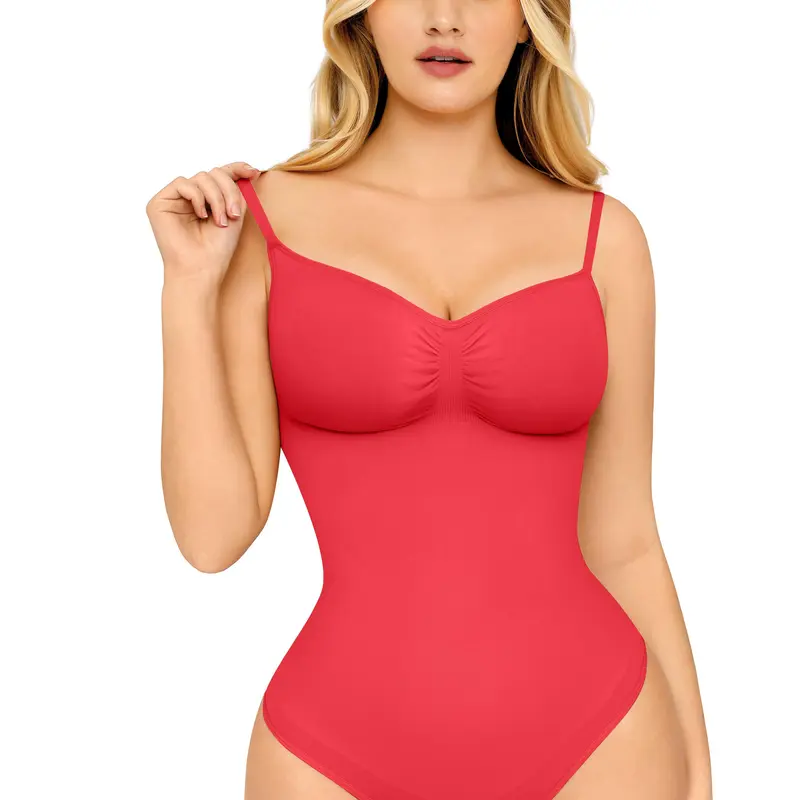 FeelinGirl Seamless Covered Bust Jumpsuit Thong Bodysuit Fit Womenswear Shaper Comfort Basic Shapewear
