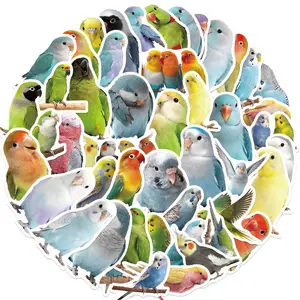 50 Sheets Cute Parrot Graffiti Stickers, Waterproof DIY Stickers for Guitar Notebook Luggage, Fun Cartoon Decorative Stickers
