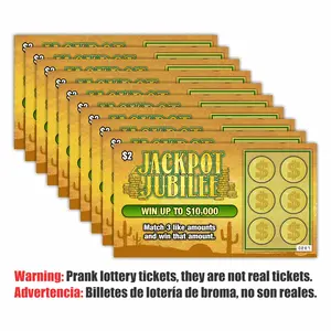 Larkmo Prank Gag Lottery Tickets Billetes de lotería de broma - 10 Total Tickets, All Same Design, These Lottery Ticket Scratch Off Cards Look Super Real Like A Real Scratcher Joke Lotto Ticket, Win 10,000