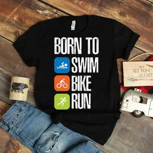 Triathlon - Born To Swim Bike Run T-Shirt