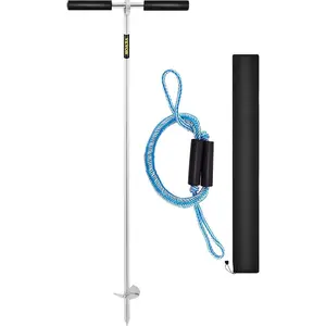 VEVOR Sand Anchor, 18 Length Auger to The Beach and Sandbar, 304 Stainless Steel Screw Anchor w/Removable Handle, Bungee Line Carry Bag, for Jet Ski PWC Pontoon KayakVEVOR Super Brand Day