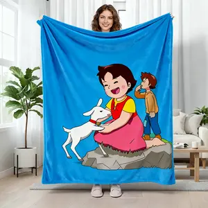 【Flannel Blanket】Blankets for Decorative Sofa Blanket for Sofas Heidi Friend Bed Throw Character Blanket King Size Luxury Blankets and Throws