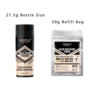 Goiple Fiber Powder Hair Styling 27.5g Bottle, 30g Refill Bag, Multiple Sizes Available, 2 Colors Option, Natural Coverage for Sparse Hair, Unisex
