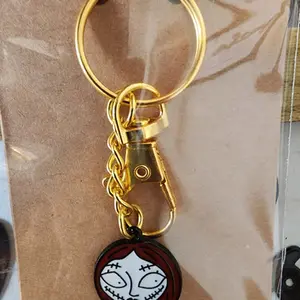 Swivel Snap Hook and Split Key Ring Keychains Halloween & Christmas Jack & Sally Enamel Charms Keychains