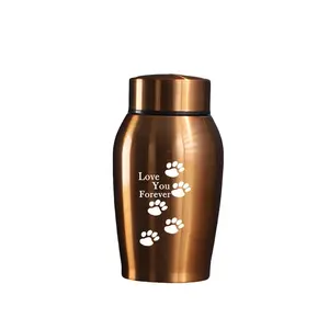 Pet Ash Urn Stainless Steel Sealed Moisture-Proof, Dog Cat Rabbit Ash Crematory Container, Funeral Supplies, Pet Memorial Box Paw