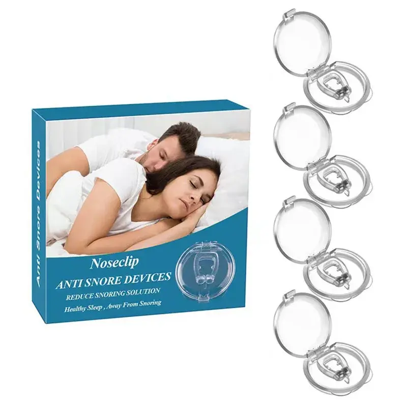 Silicone Magnetic Clip-On Anti-Snore Nose Clip, 1.4*2cm Transparent Sleep Apnea Guard for Adults, 1/4PCS Sleep Aid Device RPXBGUCKARHG