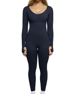 Popilush Long Sleeve Seamless Shapewear Jumpsuit Full Body Shaper Tummy Control Butt Lifter