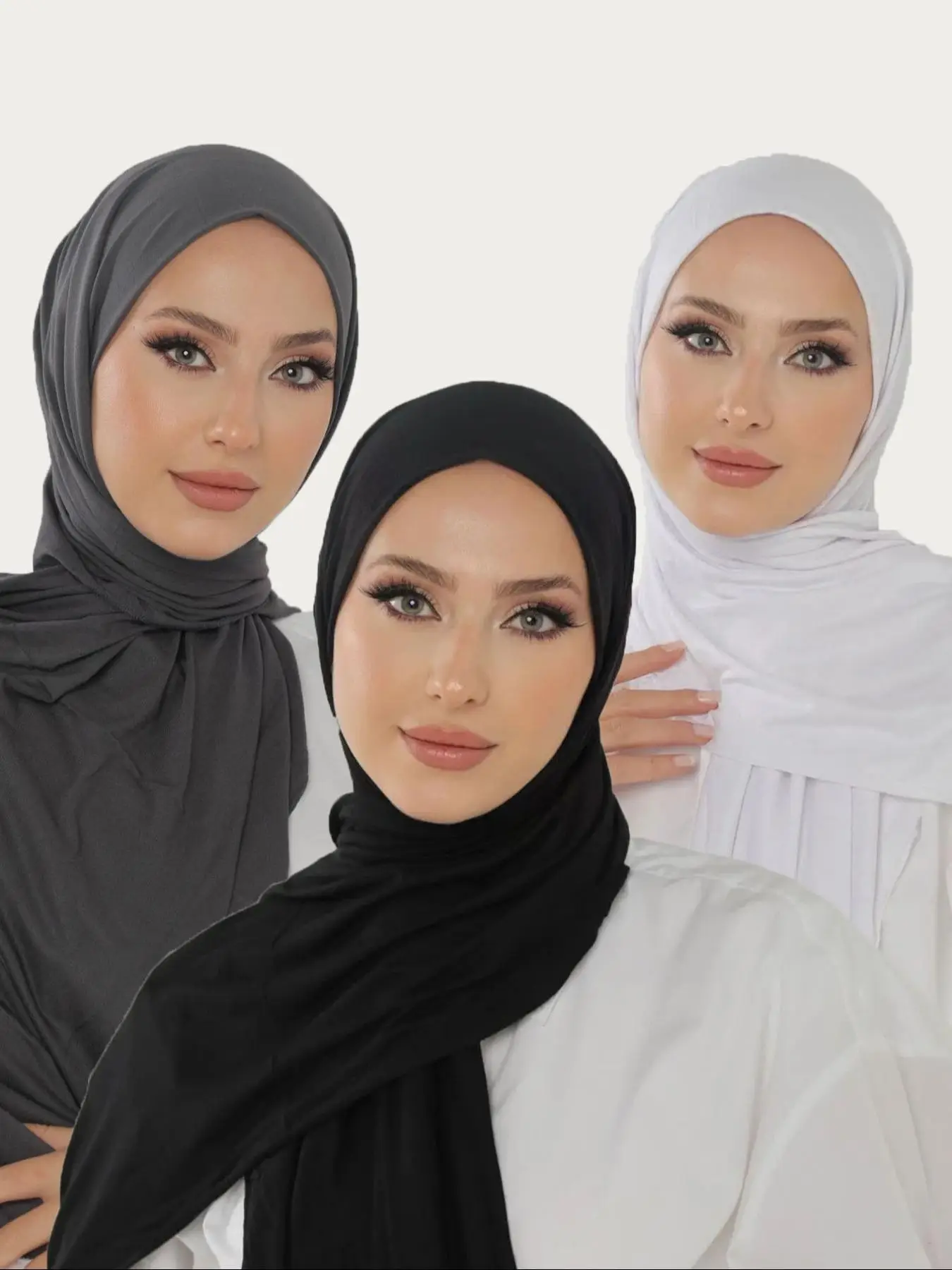 Women's Solid Color Khimar, Soft Comfortable Breathable Hijab for Daily Wear, Fashionable Muslim Clothing for Women