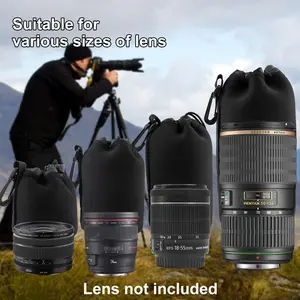 Camera Lens Bag Storage Bag, Shock-Absorbing Lens Tube, Protective Lens Cases for Dslr, 4 Sizes for Nikon, Sony, Canon, Etc