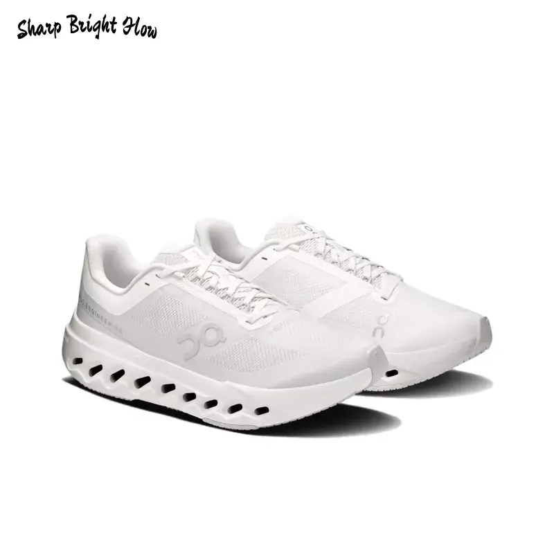 Lightweight Running Shoes – Pure White Breathable Mesh with Hollow-Out Cushioned Sole for Gym, Travel & Daily Wear