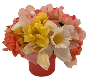 Glorious Spring Bouquet Gift Set with Silk Flowers, Lindt Lindor Truffles, Yankee Candles, and Decorative Ornaments for Spring Celebrations