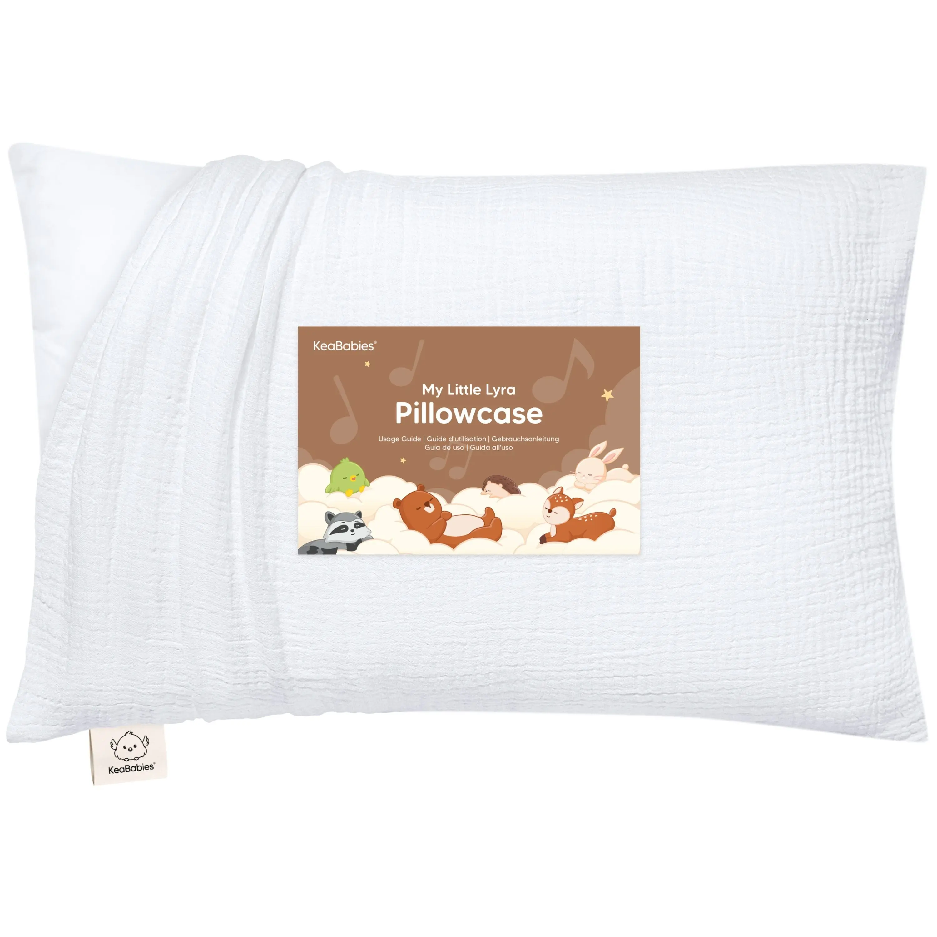 KeaBabies Muslin Toddler Pillowcase 13x18 Only – 1-Pack Organic Cotton Muslin Pillow Case for Kids, Girls, Boys, Small Travel Size Cover, Soft & Breathable Toddler Pillow Sold Separately