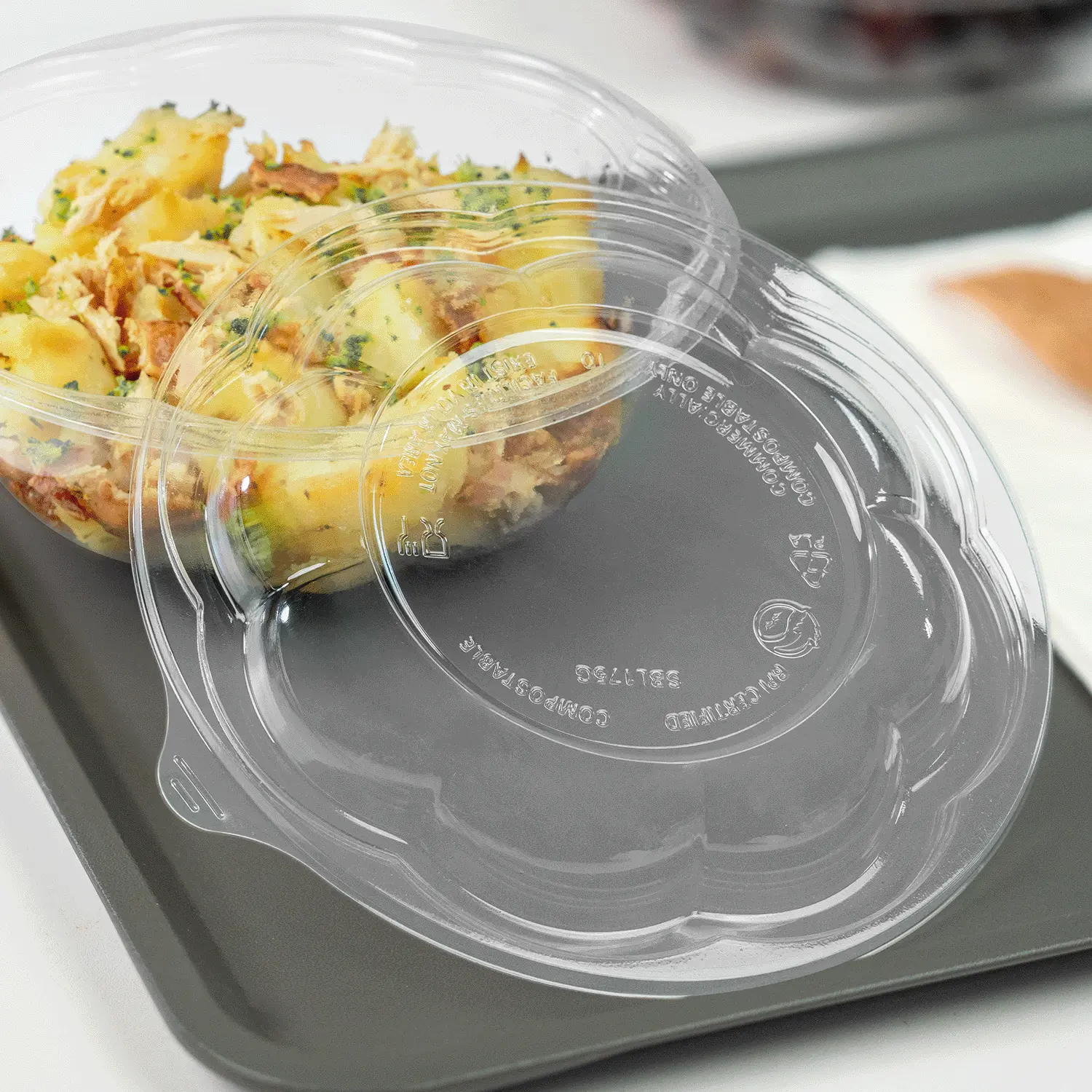 Karat Earth PLA Dome Lid for 18-48 oz. PLA Salad Container, Clear - 300pcs Karat Earth PLA Dome Lid for 18-48 oz. PLA Salad Container, Clear - 300pcs