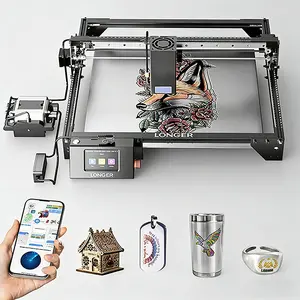 LONGER RAY5 New Upgrade Laser Engraver 40W Output Power 24000 mm/min Engraving Speed 3.5" Color Touch Screen App Offline Control for Metal Glass Wood
