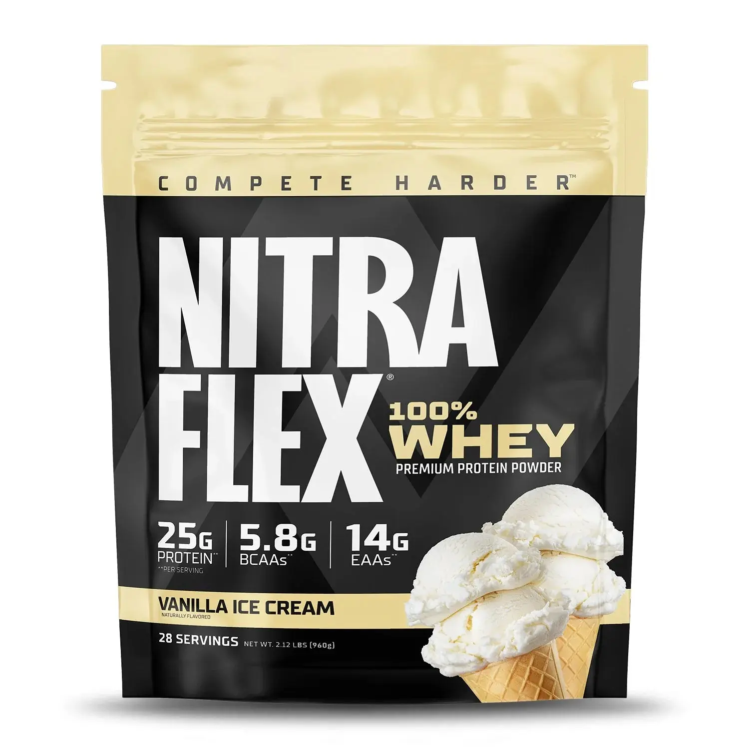 GAT SPORT Nitraflex Muscle Supplement Dietary Fitness Protein Powder, 2 lbs GMP-Certified Smooth Texture Powder, 25g Milk Protein per Serving, BCAAs & EAAs, Gluten Free, Low Carb & Fat, Boosts Metabolism for Muscle Growth