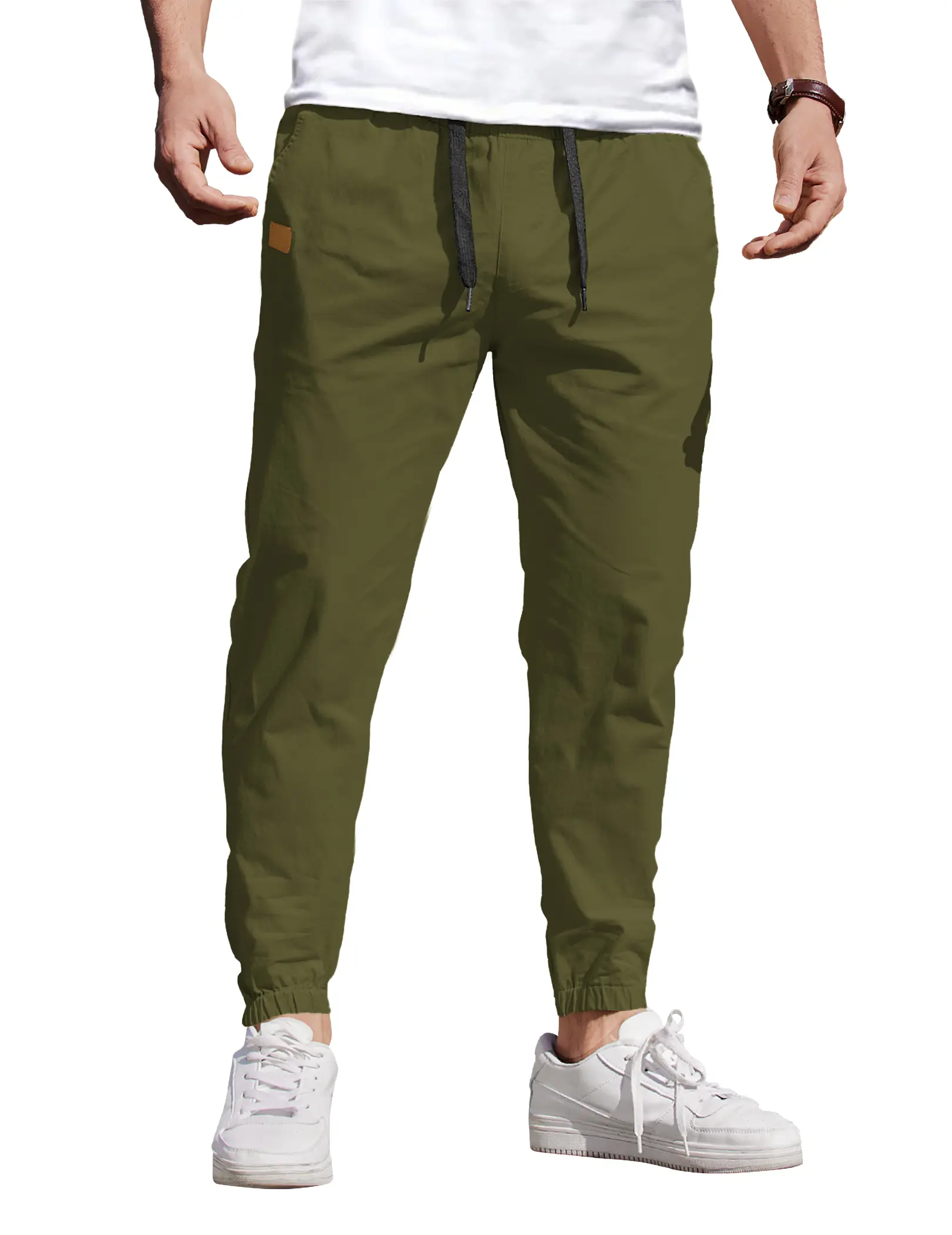 COOFANDY Mens Casual Joggers Pants Elastic Drawstring Chino Cargo Pants Hiking Outdoor Track Sweatpants Cotton Fabric Menswear