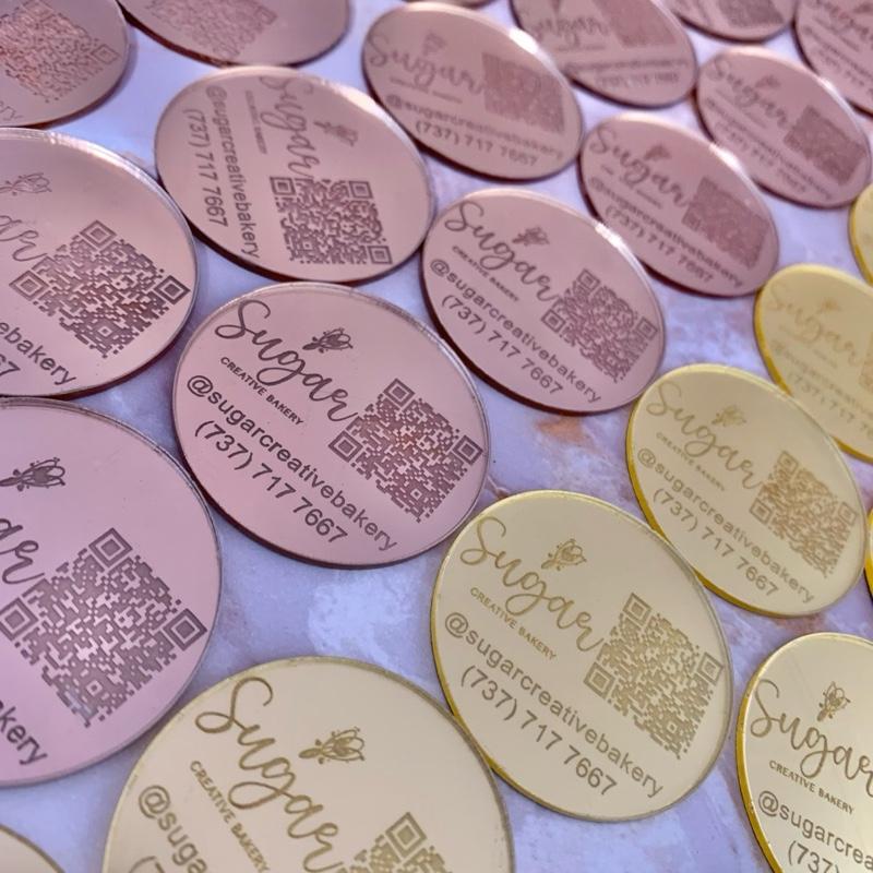 12 units custom acrylic logo tags for you business