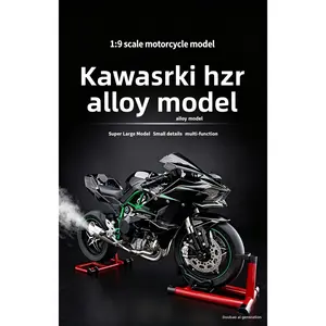 1:6 Scale Model of Kawasaki Alloy Motorcycle, capable of spraying fuel and starting by ignition, with highly realistic details, rich metallic texture, eye-catching green and black color scheme. It is a collectible piece that is suitable for both gift-givi